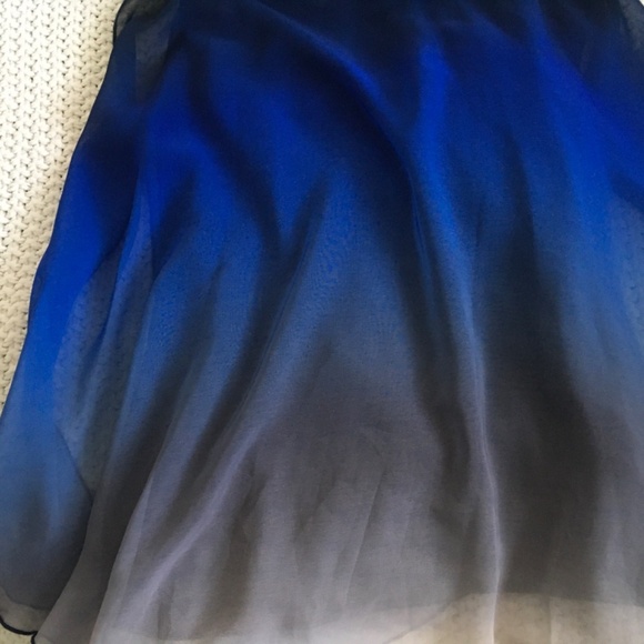 JONATHAN SAUNDERS EASY FLOW NAVY TO GRAY HAULTER BLOUSE, SIZE MEDIUM (15) - Picture 2 of 4